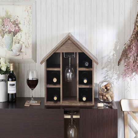 Armário de Vinho em Forma de Casa Pequena